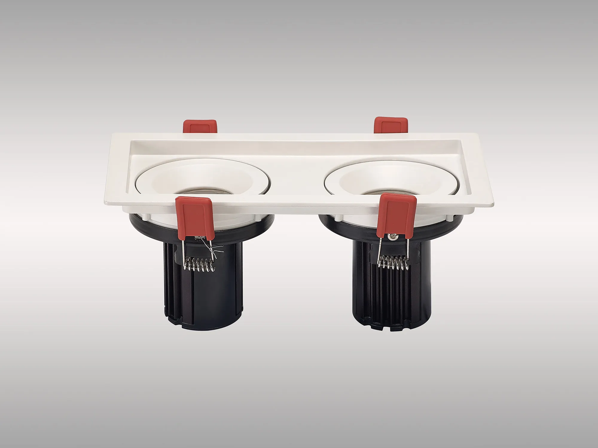 DM202003  Bezz 12-2 Powered by Tridonic 2x12W 2x1200lm 3000K 12° LED Engine,350mA ,  Matt White  Adj. Deep Recess spot light,  IP20.